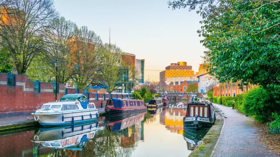 The canals in central Birmingham