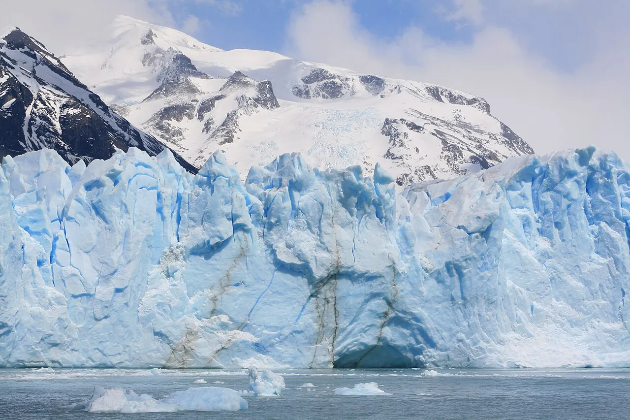 The Perito Moreno Glacier in Argentina, which ends in a lake