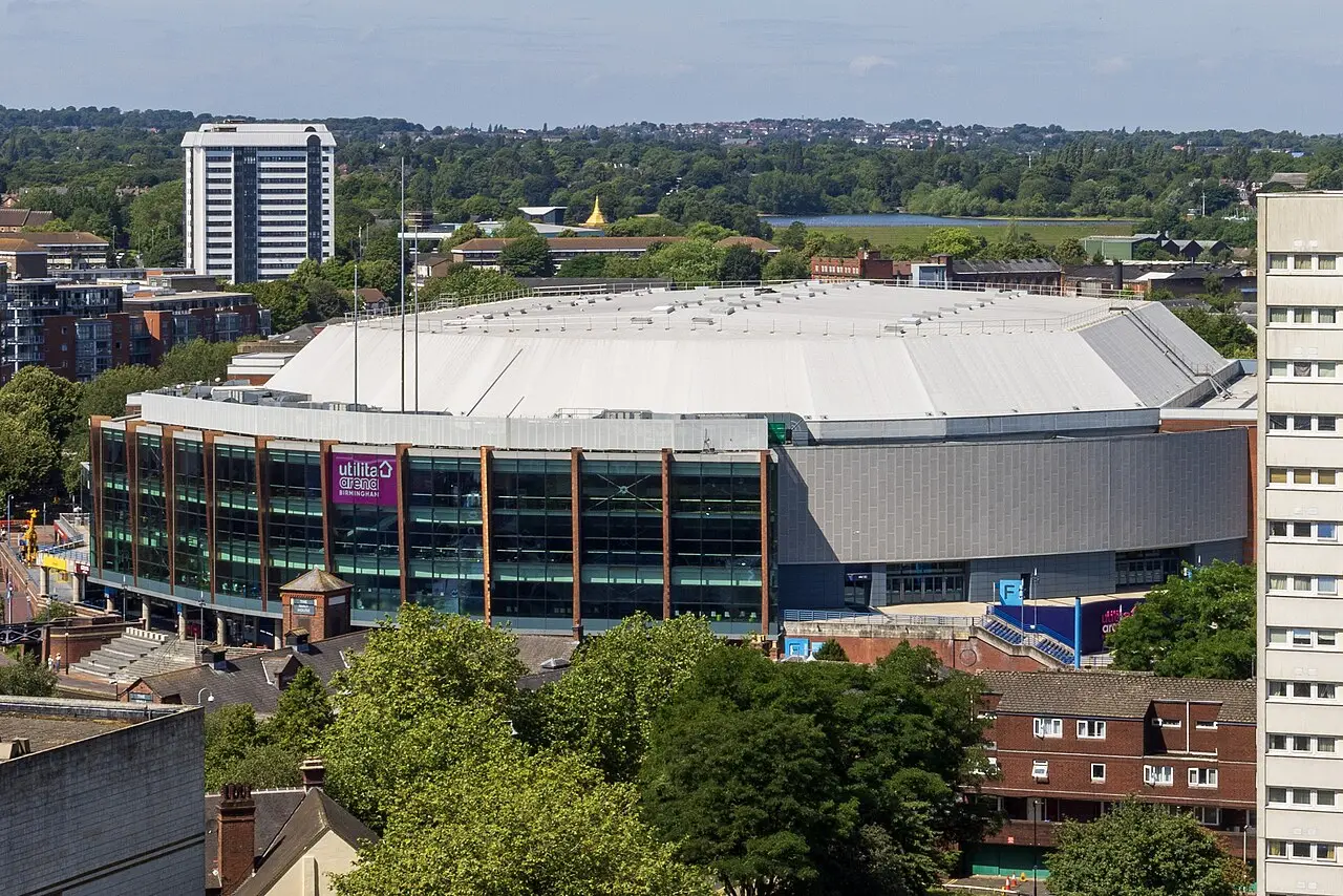 Arena Birmingham, seen from the Library of Birmingham