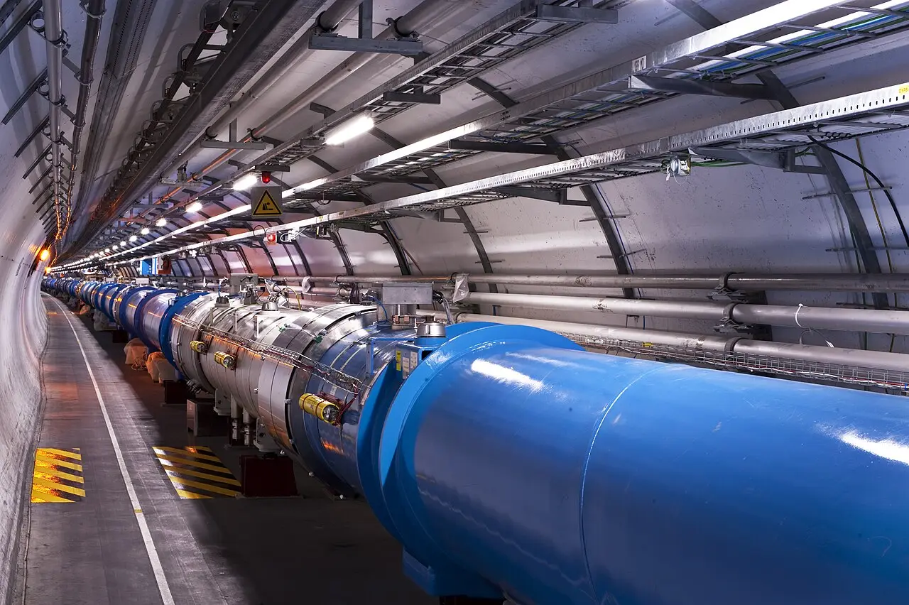 Inside the tunnel of the Large Hadron Collider at CERN